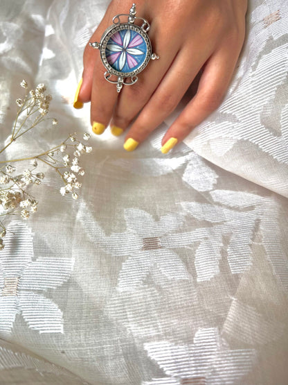 "Kannan"- Lustrous Hand-Painted Pastel Beauty (Made to order)