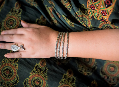 Kiran - Silver Bangle (Pair)