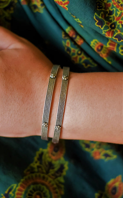 Dana - Silver Bangles (Pair)