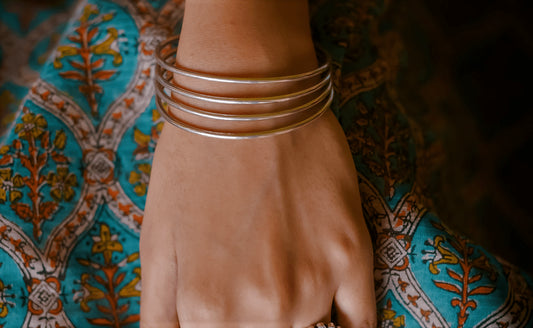 Sadabahar - Plain Silver Bangles (Pair)